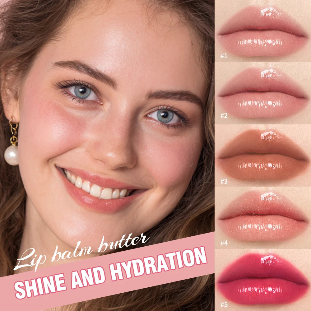 HydraGlow™ Mirror Lip Gloss – Ultra Moisturizing Lip Balm Oil for Soft, Plump & Shiny Lips | Vanilla • Mint • Iced Coffee